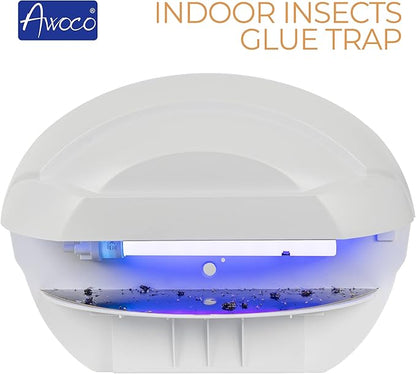 Awoco LED 5W 100V-240V Wall Mount Sconce Sticky Fly Trap Lamp for Capturing Flying Insects, Flies