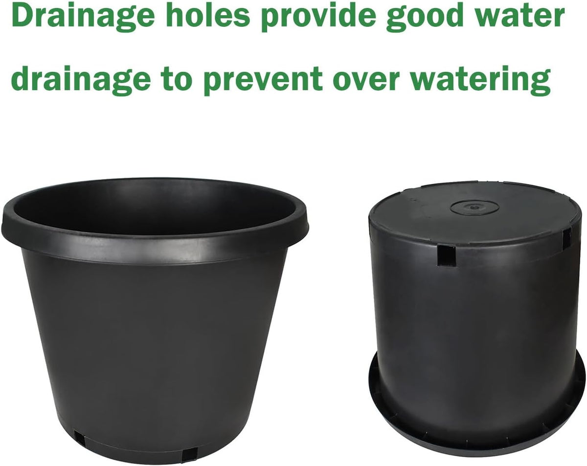 10-Pack 15 Gallon Round Premium Nursery Pot Plant Flower Seedling Container Garden Planter Pots for