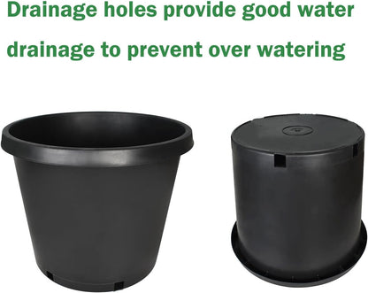 10-Pack 15 Gallon Round Premium Nursery Pot Plant Flower Seedling Container Garden Planter Pots for