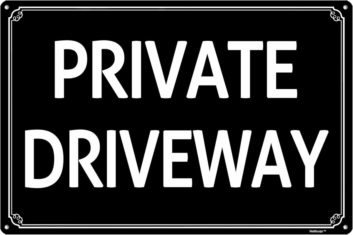 8x12"Private Driveway - High-Intensity Aluminum Parking Lot Sign, Weatherproof & Fade-Resistant