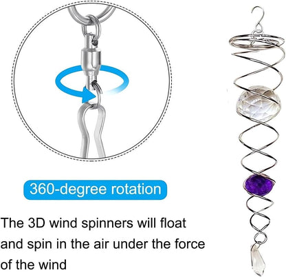 Decorative Spiral - 2024 New Gazing Ball Spiral Tail Wind Spinner Stabilizer, Spinfinity Designs