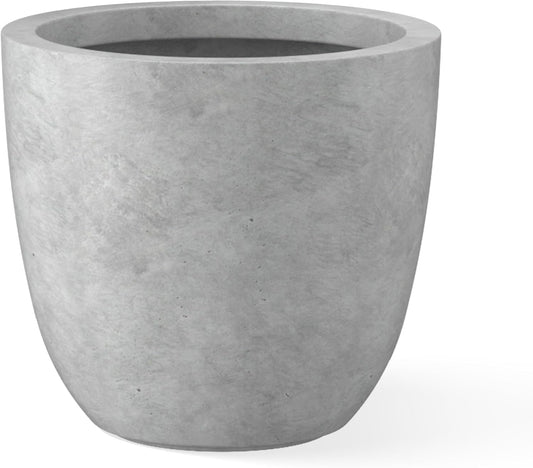 Kante 18 Inch Dia Round Concrete Planter, Indoor Outdoor Large Plant Pot with Drainage Hole and
