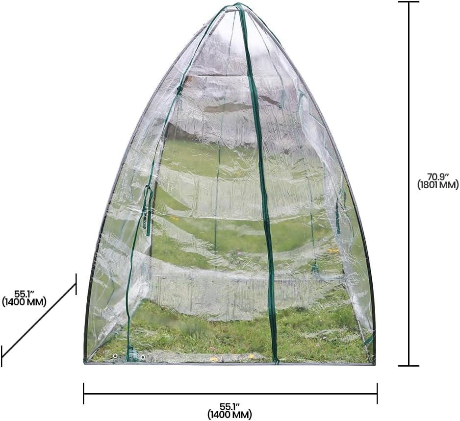 Zenport SH3287 Steel Frame Winter Garden Tent, 55.1"x55.1"x70.9", Green - 5 Pack
