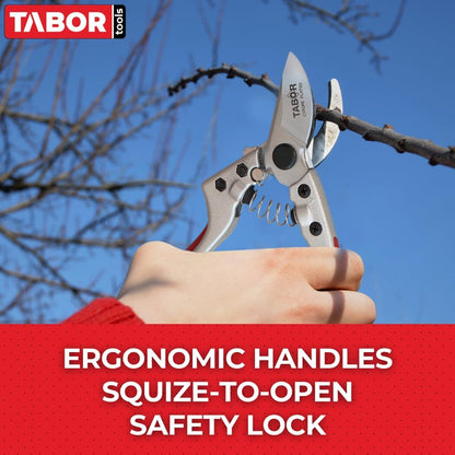 TABOR TOOLS S834A Bypass Pruning Shears, Makes Clean Cuts, Professional Sharp Secateurs, Great for