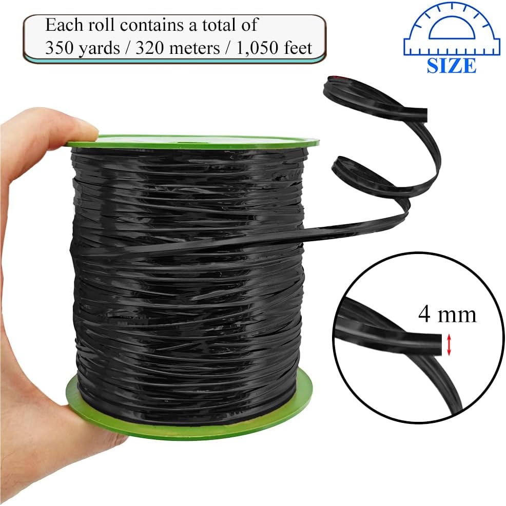 HAHIYO 350Yards/1050Feet/320M Black Metal Twist Ties for Bread Candy Coffee Plant Garden Cellophane