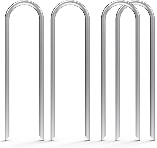 MySit 50 Pack 6 Inch Garden Stakes,11 Gauge Galvanized Yard Staples U Shape Fences Drip Irrigation