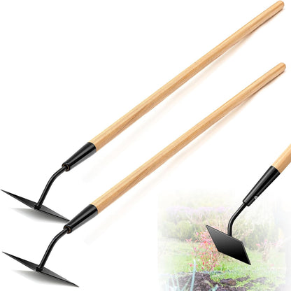 2 Pcs 55 Inch Hoe Garden Tool Diamond Head Heavy Duty Long Handle Weeding Tool Push Pull Action