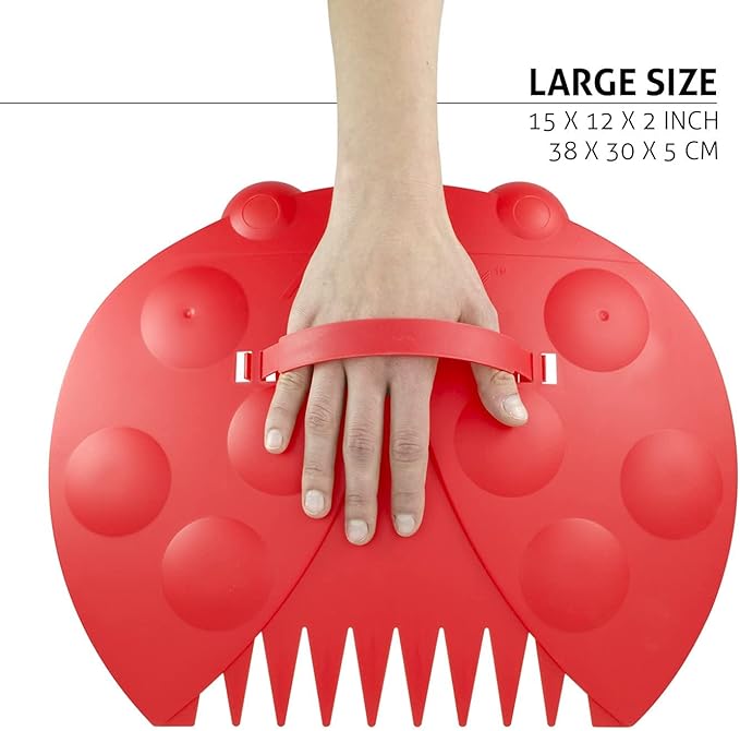 GardenHOME Garden and Yard Scoops Ladybug-Shaped Hand Rakes, Large Grabber with Leaf Claws for Easy