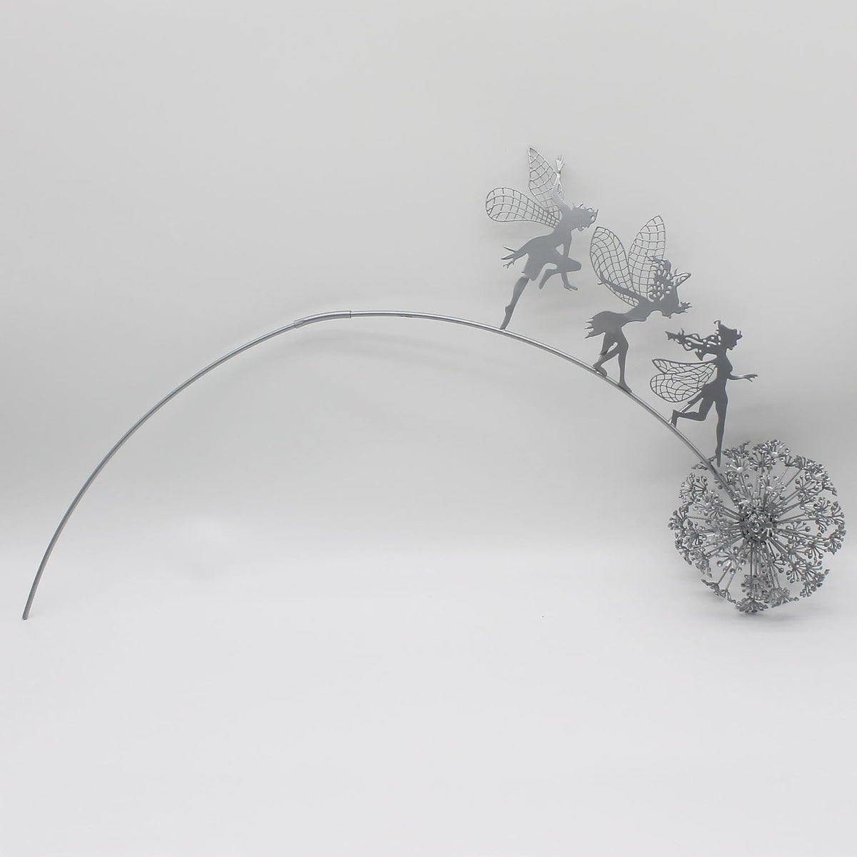 Flower Fairy Dancing with Dandelion Garden Art Sculpture Stainless Steel Statue Christmas Halloween
