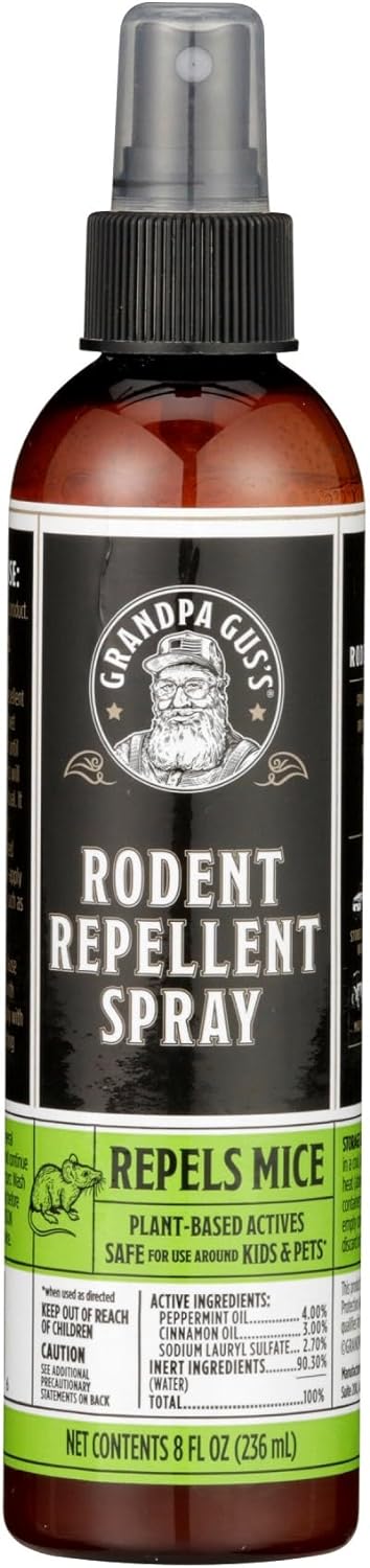 Grandpa Gus's Mouse Rodent Repellent, Peppermint & Cinnamon Oil Formula, Repels Mice & Rats from