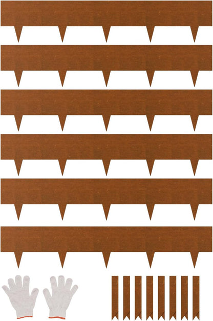 VEVOR Steel Landscape Edging, 6 Packs 40 x 8 in Weather-Resistant & Pre-Rust Metal Landscape