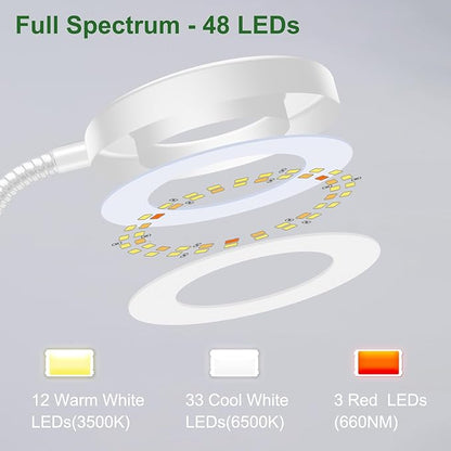 Wolezek 2 in 1 Grow Lights for Indoor Plants, 3 Colors Plant Lights for Indoor Growing with 360°
