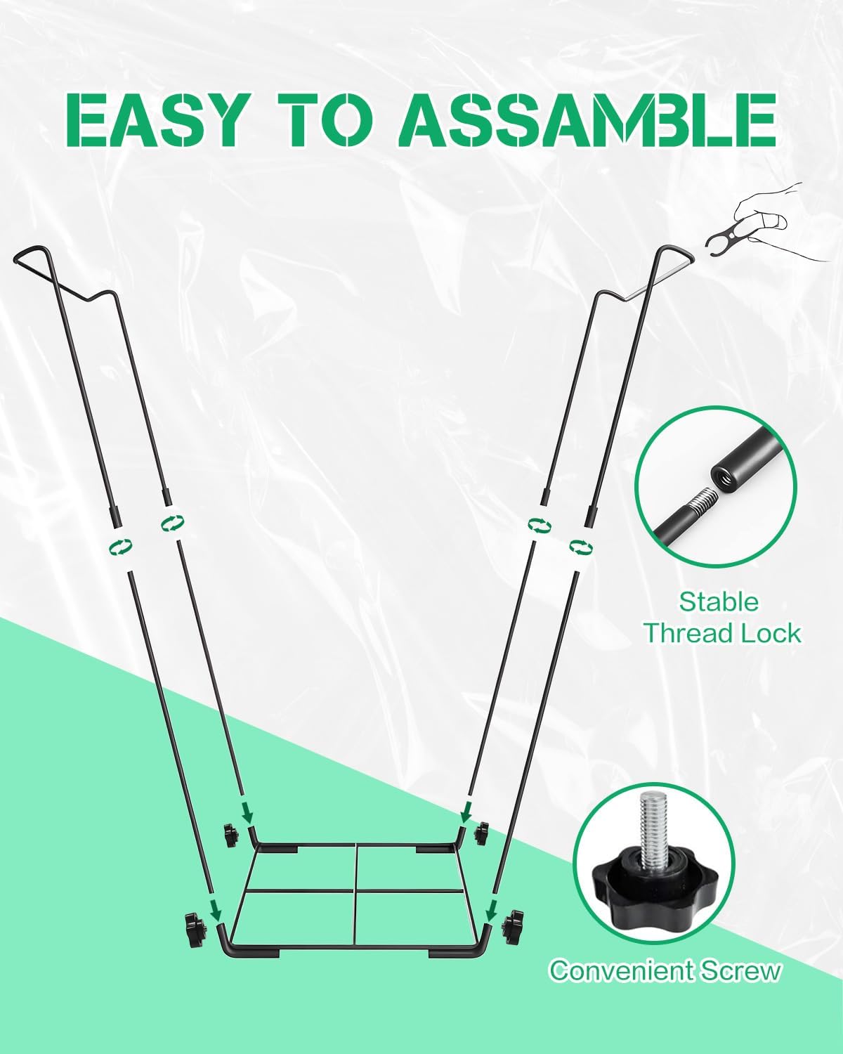 Jayhalo Trash Bag Holder, Outdoor Metal Leaf Bag Holder Stand 30-45 Gal, Portable Garbage Bag