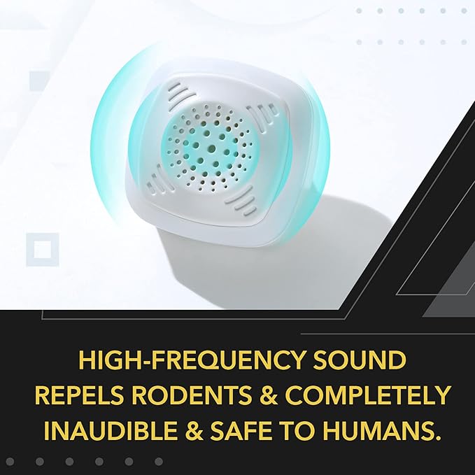 OWLTRA OW-5 Ultrasonic Rodent Repellers 4 Pack, Effectively Repel Rodents While 100% Silent & Safe
