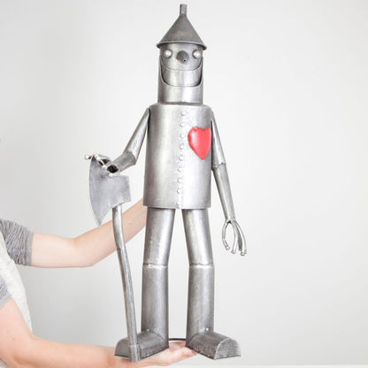 Bits and Pieces - 30 ½” Tall Tin Woodsman with a Heart Garden Statue - Yard Decorations - Outdoor
