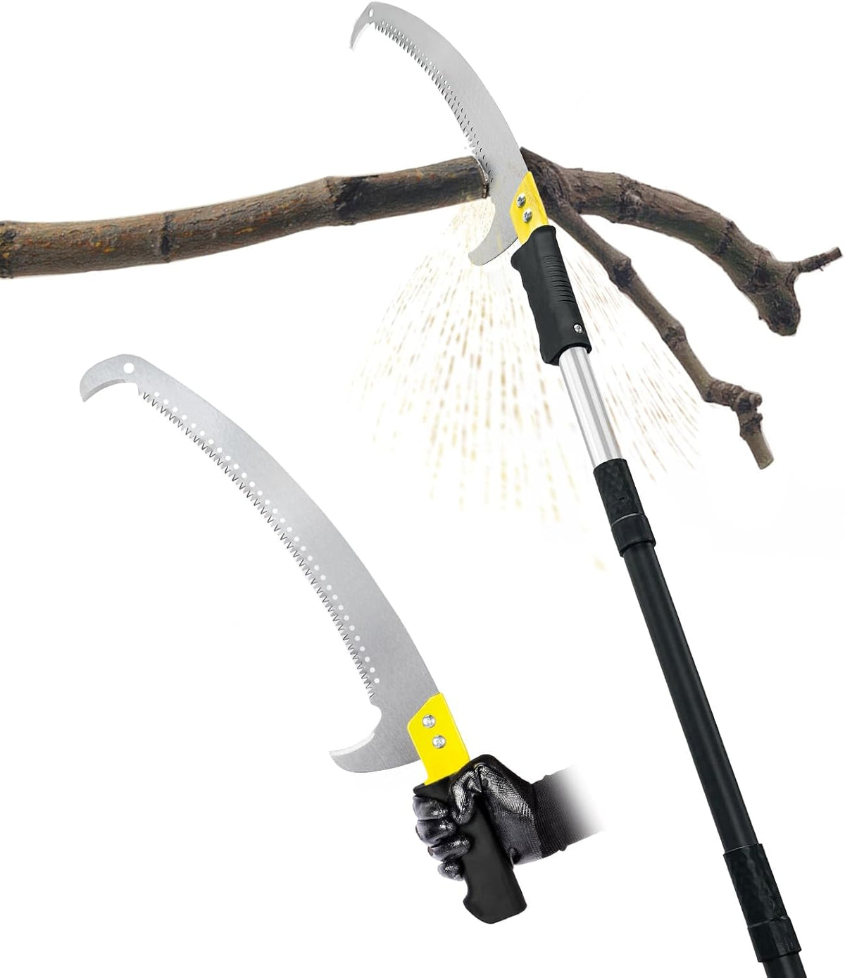 8.5FT Pole Saw with Adjustable Length for Tree Trimming, Lightweight Manual Pruning Saw with Mn