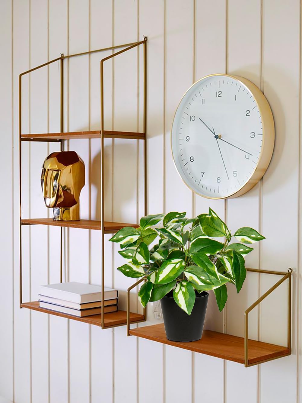 Artificial Plants Indoor Small Fake Plants in Pots Faux Pothos N‘ Joy Potted Plant Fake Indoor