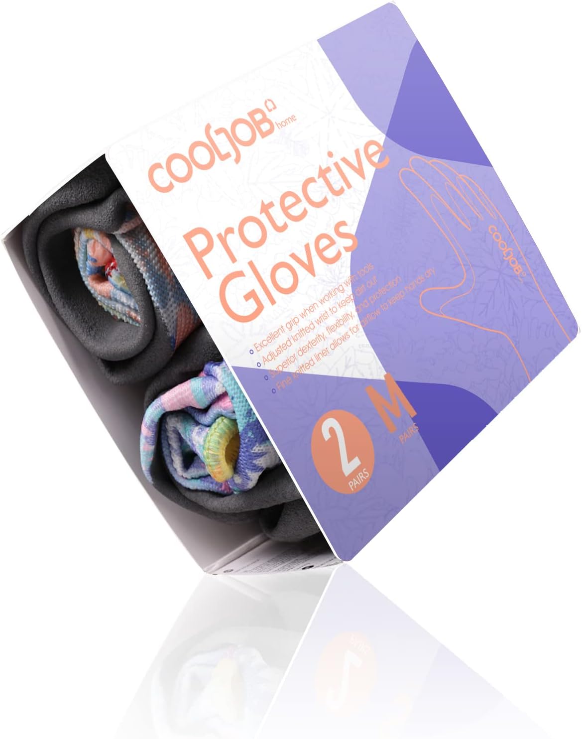 COOLJOB Colorful Gardening Gloves Best Gift for Women Ladies, 2 Pairs Breathable Rubber Coated
