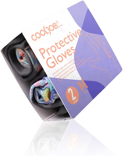 COOLJOB Colorful Gardening Gloves Best Gift for Women Ladies, 2 Pairs Breathable Rubber Coated
