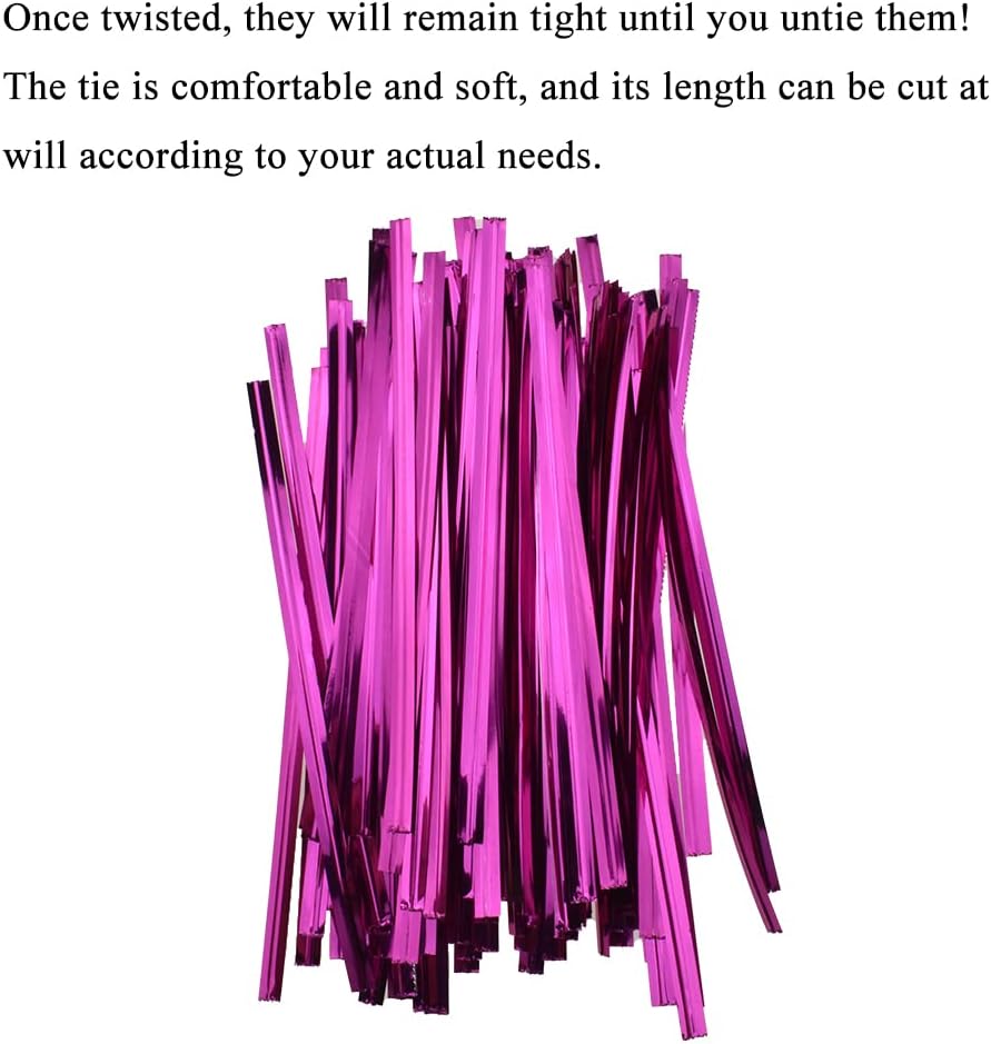 HAHIYO 300Pcs 4 inches Rose Red Metal Twist Ties Bread Candy Coffee Bag Ties Plant Garden Twist