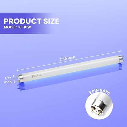 LiBa Bug Zapper Replacement UV Lamp Bulb - 10W Light Tubes, Compatible with 20W Indoor Electronic