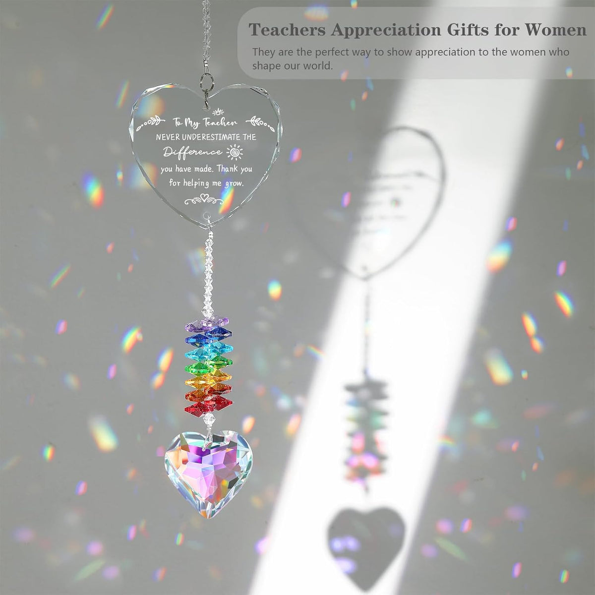 Teacher Appreciation Gifts, K9 Crystal Suncatcher Teacher Gifts for Women, Teachers Retirement
