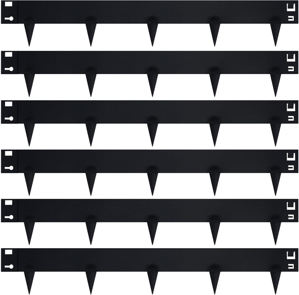 Metal Landscape Edging 42 Inch Strips, Steel Landscape Edging 6.3 Inch Depth, 6 Pack Hammer in