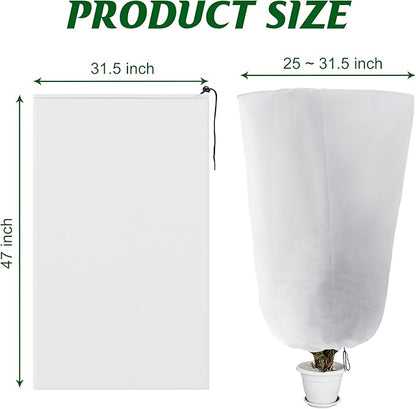 Alpurple 3 Packs Winter Drawstring Plant Covers - 47" X 31.5" Warm Plant Protection Cover Bags