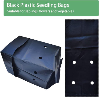 Belit 100 Pcs Plant Nursery Bags, Plastic Seedling Pots Container for Fruit Tree, Flower, Starting