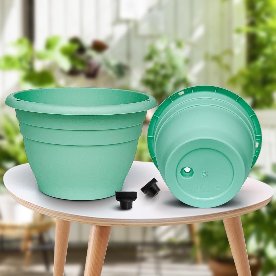 Plant Pots Set of 5, 10" Outside Diameter Flower Planter, 8.5" Inner Diameter Plant Planters with
