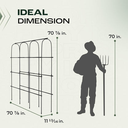 Idzo Arched Trellis for Raised Garden Bed, 70in Stainless Steel Tunnel Vegetable Trellis w PE