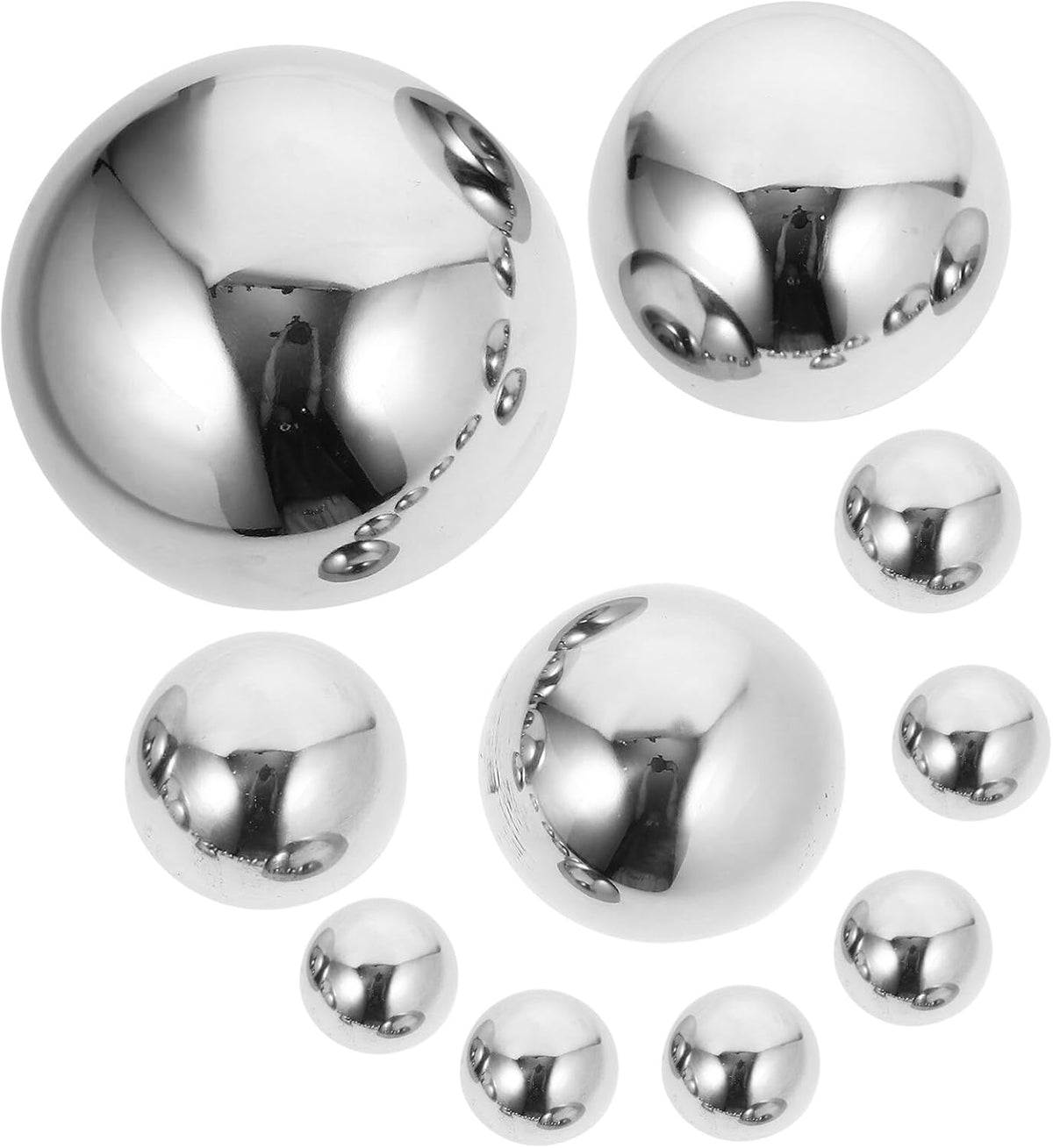 GANAZONO Gazing Balls Stainless Steel Garden Mirror Globes 10pcs Hollow Ball Reflective Shiny Half