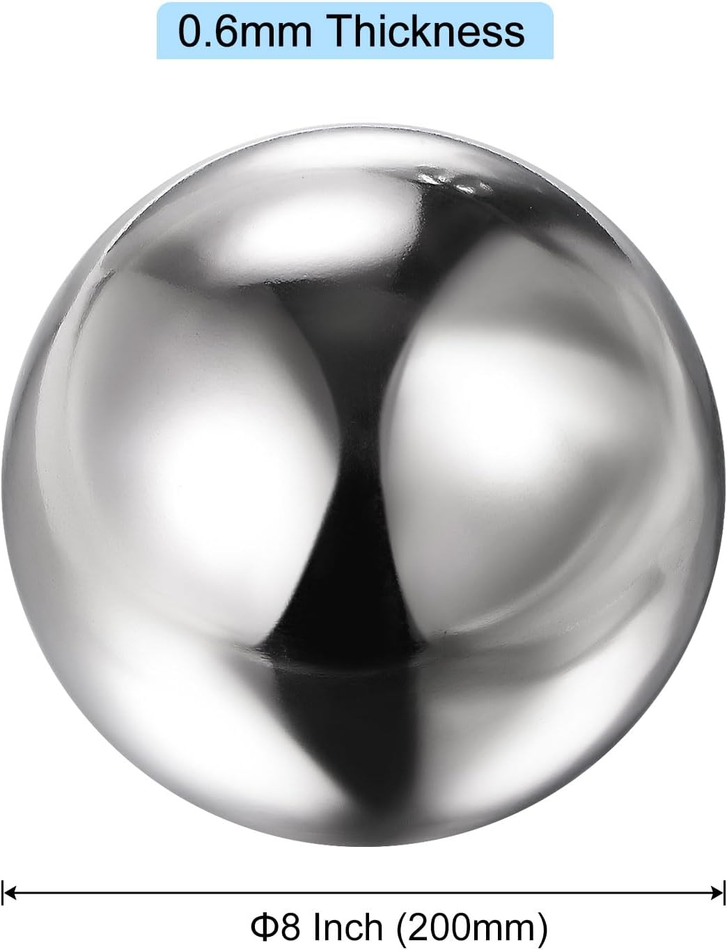 uxcell Gazing Ball 8 Inch 200mm Reflective Sphere Polished Hollow Ball, Stainless Steel Gazing