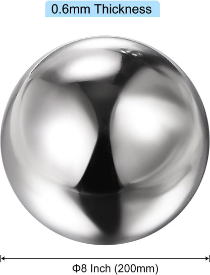 uxcell Gazing Ball 8 Inch 200mm Reflective Sphere Polished Hollow Ball, Stainless Steel Gazing