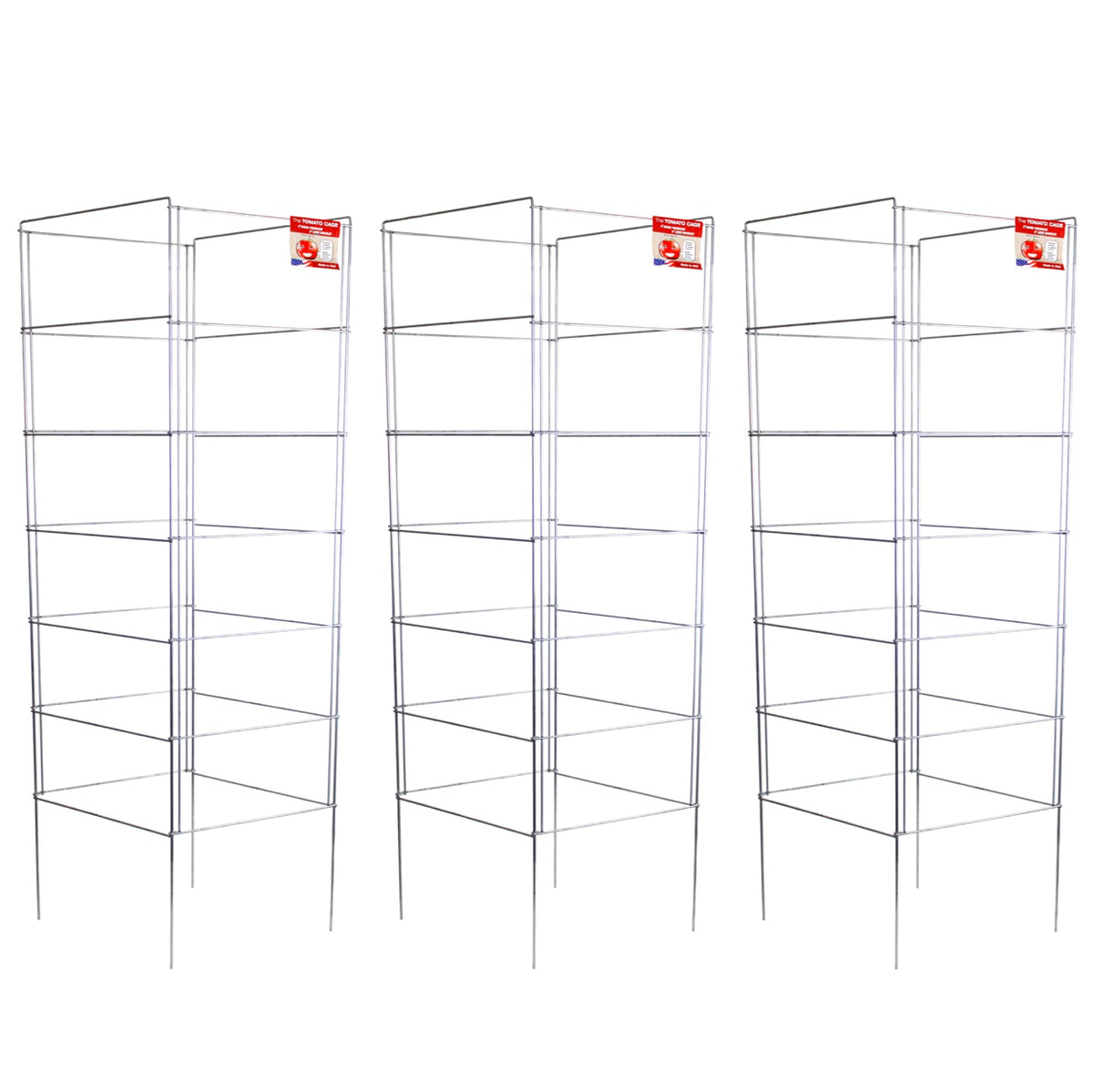 Cedar Ridge Square Foldable Tomato Cages - Made in USA Heavy Duty Plant Support for Vegetable