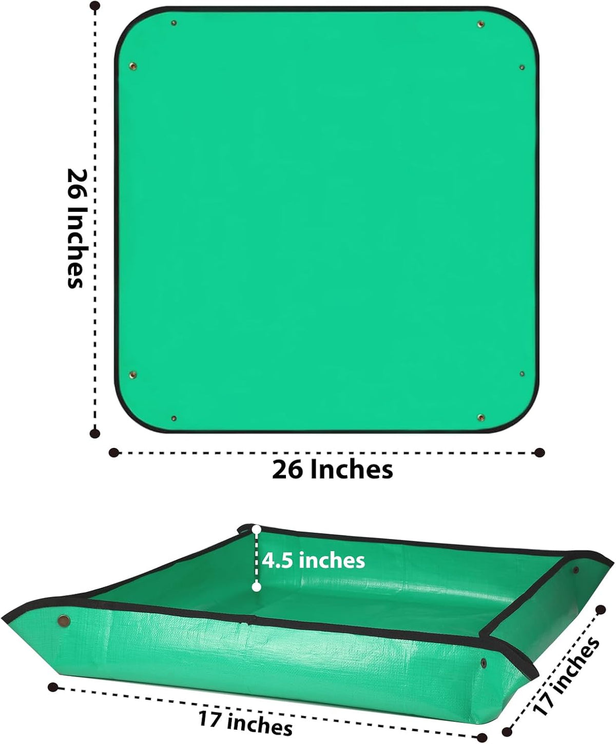 HKZ Repotting Mat for Indoor Plant - 26'' x 26'' Planting Mat Soil Mess Control, Portable Succulent