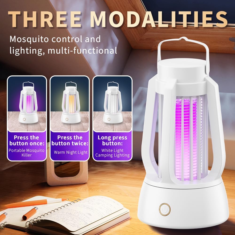 Bug Zapper Outdoor Indoor, Electric Fly Zapper with 4ft Power Cord, Three Modes Mosquito