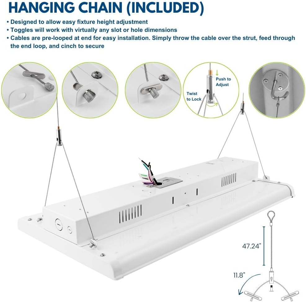 Pack of 2 ALTA LED LED Bay Ceiling Shop Light - 2FT - 105W/90W/80W - 16,500 Lumens - 5000K/4000K