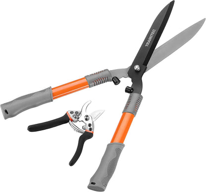 Garden Hedge Shears. Hedge Clippers & Shears SET with Super Pruning Shears. Heavy Duty Garden