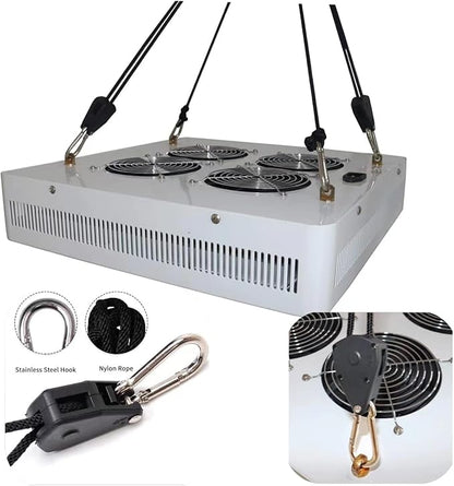 2 Pair of 1/8 inch Adjustable Rope Hanger Heavy Duty for Grow Light Rope Hangers Loose-Proof Design