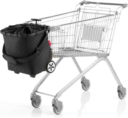 reisenthel carrycruiser glossy dots black - Portable shopping trolley with sturdy aluminum frame