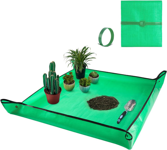 Extra Large Waterproof Potting Mat for Indoor Plants Transplanting and Dirt Control, Square