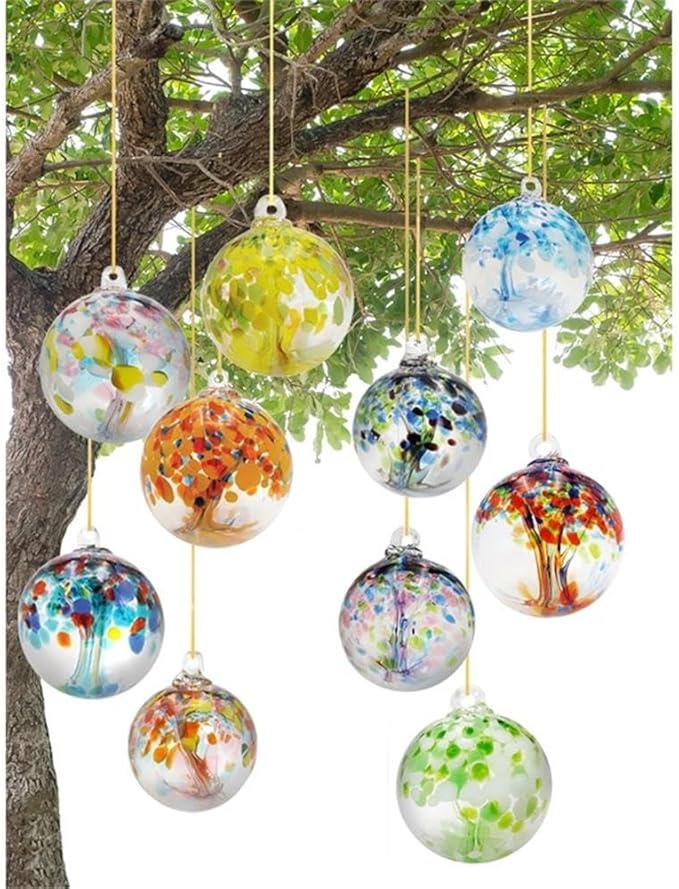 Dale Tiffany Hand Blown Glass, 6" Diameter Celtic, Tree of Life Collection, Witch Globe Hanging