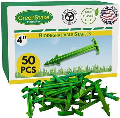 Pack of 50 - GreenStake 4-Inch Biodegradable Garden Stakes, Superior Holding Power - Eco-Friendly
