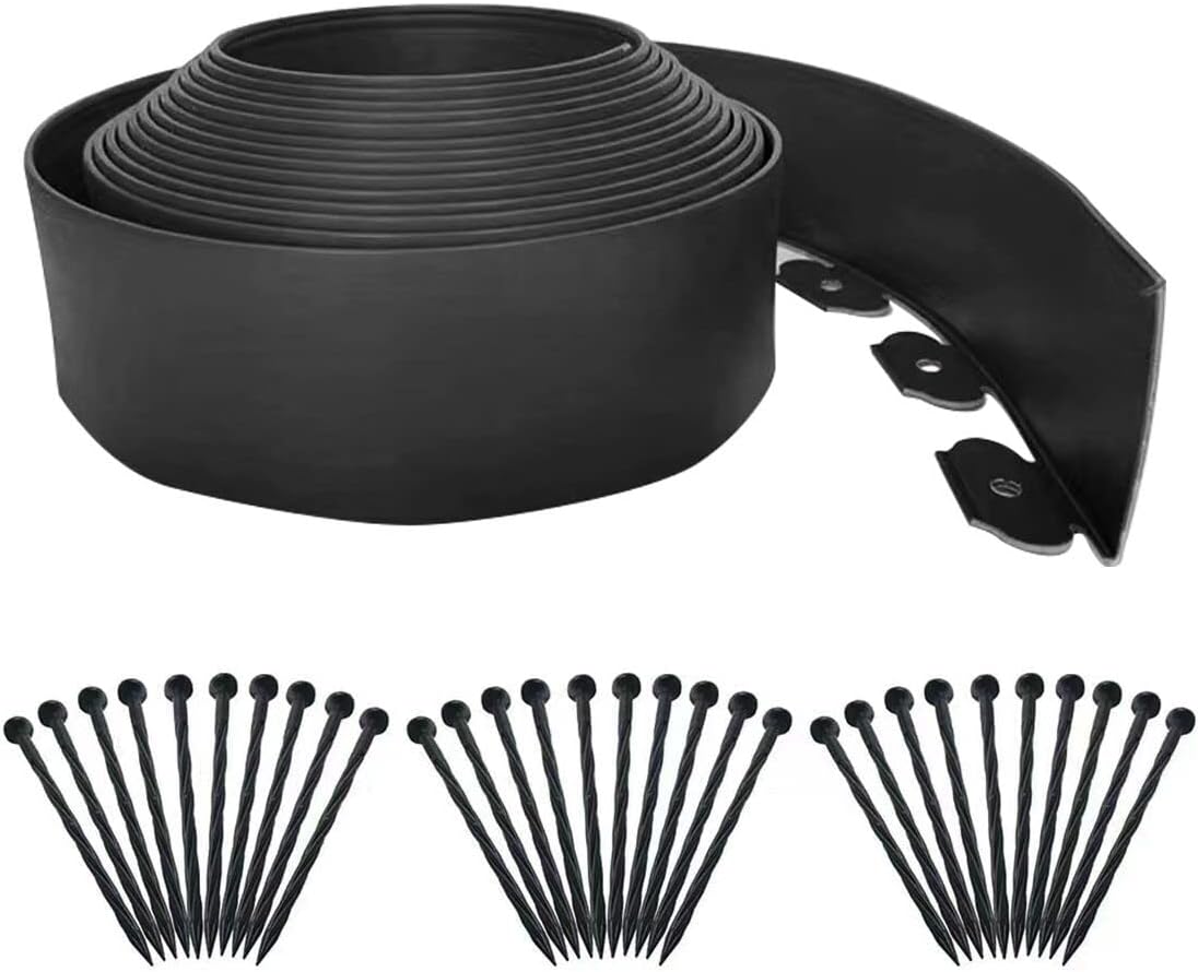 Landscape Edging 33FT,Garden Edging Borders [Extra Tall 4IN High] Flexible Lawn Edging Kit with