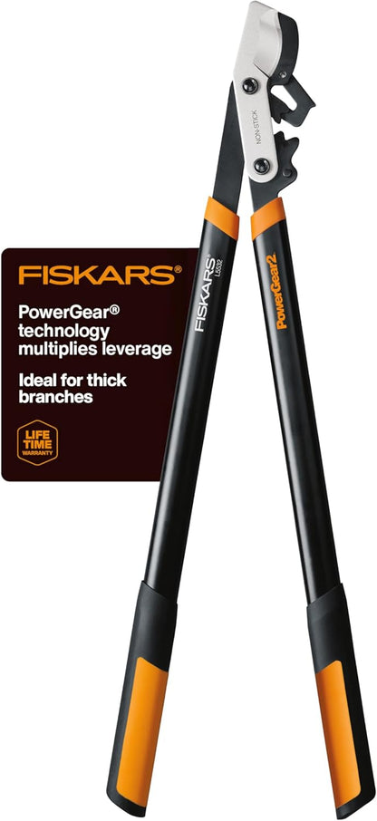 Fiskars 32-Inch Loppers for Tree Trimming, Heavy Duty, Low-Friction Sharp Steel Blade, Branch