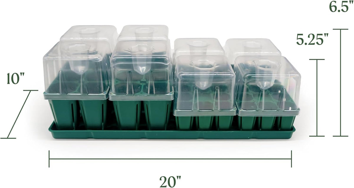Vego garden Seedling Suite Products, 4 Pack Jumbo Seedling Trays and 4 Pack Standard Seedling Trays
