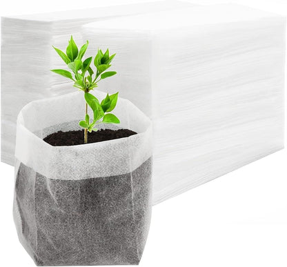 Plant Grow Bags, 400pcs Plant Nursery Bag 5.5 x6.3 Inches, Fabric Seedling Pots Non-Woven Pouch for