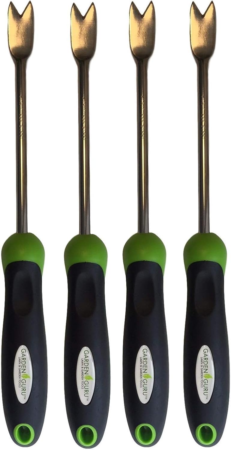 Garden Guru Dandelion Weeder Tool with Ergonomic Handle - Stainless Steel Weed Puller for Planting