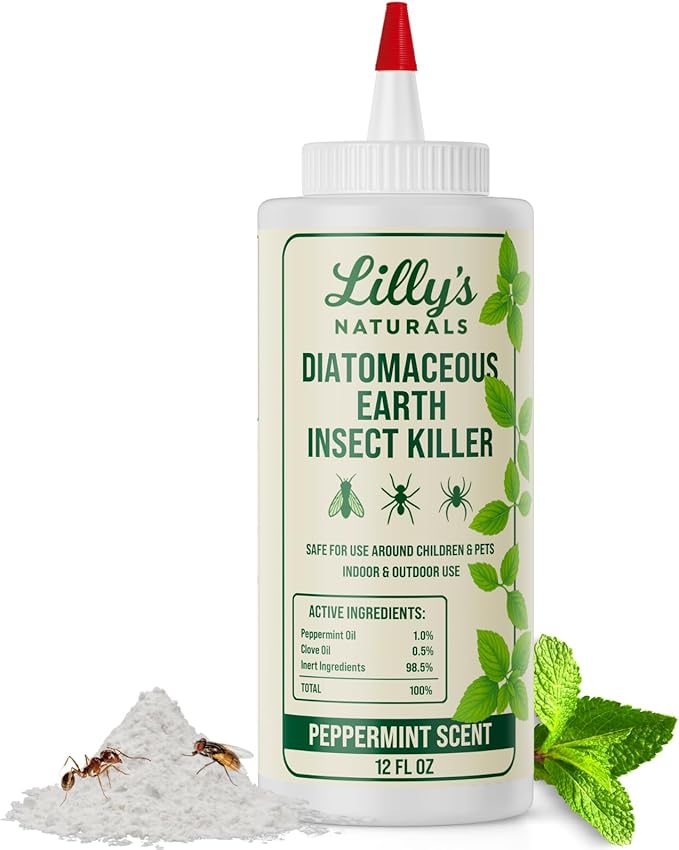 Diatomaceous Earth Food Grade with Peppermint Oil Crawling Insect Killer | Indoor Pest Control